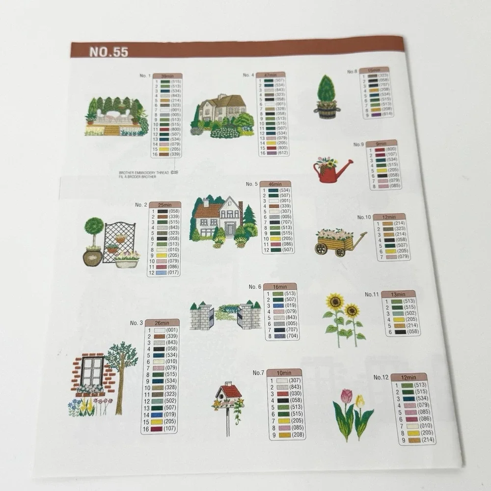 Brother Embroidery Design Card No. 55 Country Garden PES Complete